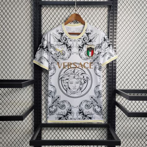 Versace x Puma Italien Schwarz/weiß Nationalmannschaft Trikot .